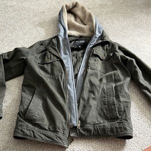 MEN’S Zipper winter jacket with removable hood